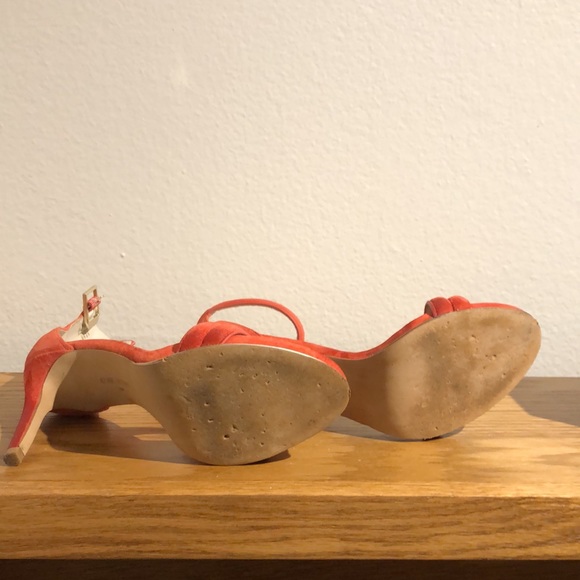 Kenneth Cole “BROOKE” ! Size 7.5  soft tomato suede colored high heel sandals - Picture 5 of 5
